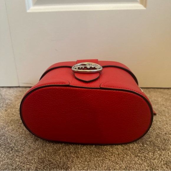 Coach Georgie Gem 5503 Leather Crossbody Satchel Bright Poppy Red - Picture 5 of 10